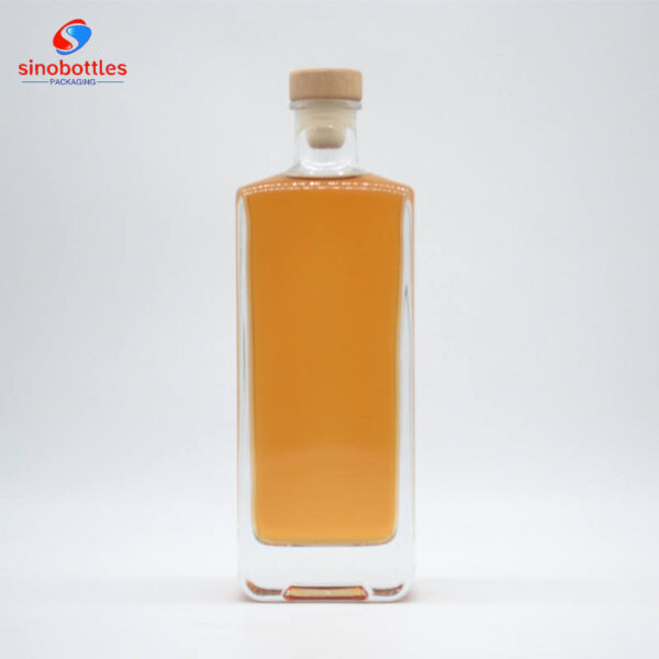 700ml Square wide lip vodka glass bottle bar top