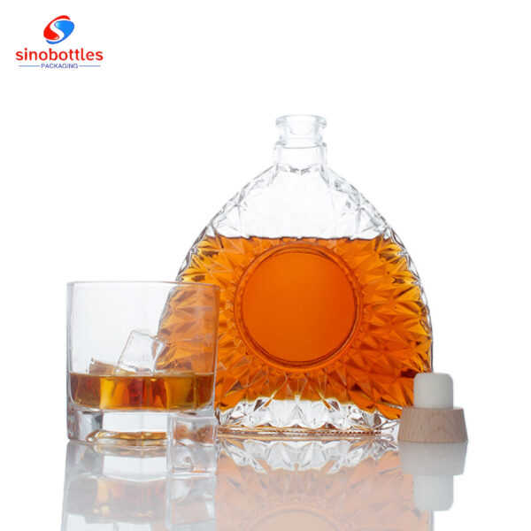 700ml bar top premium brandy whiskey glass bottle diamond cuts