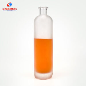 750ml Tall round frosted spirits glass bottle
