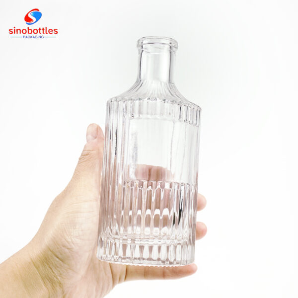 500ml engraved stripes round bottle