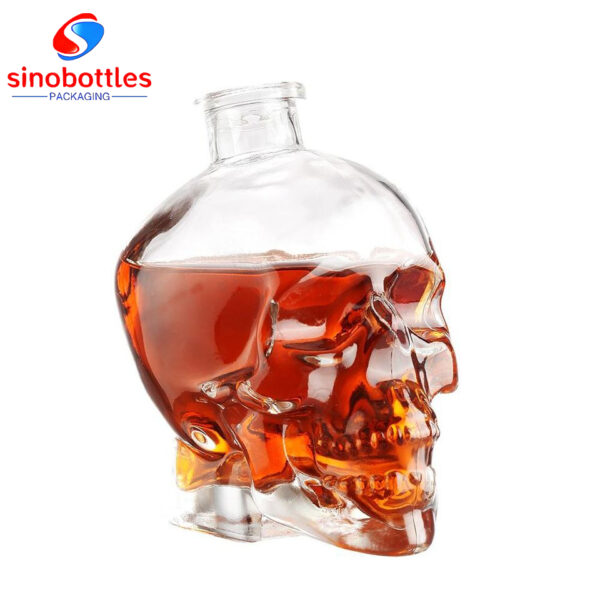750ml skull head vodka bottle custom