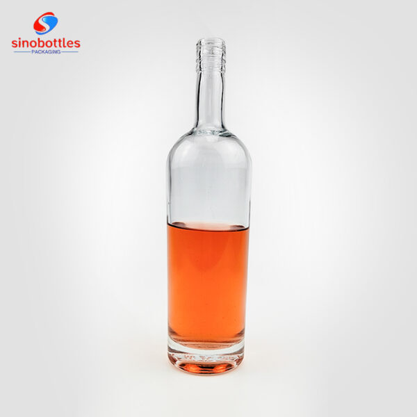 1000ml empty round vodka glass bottle with screw top