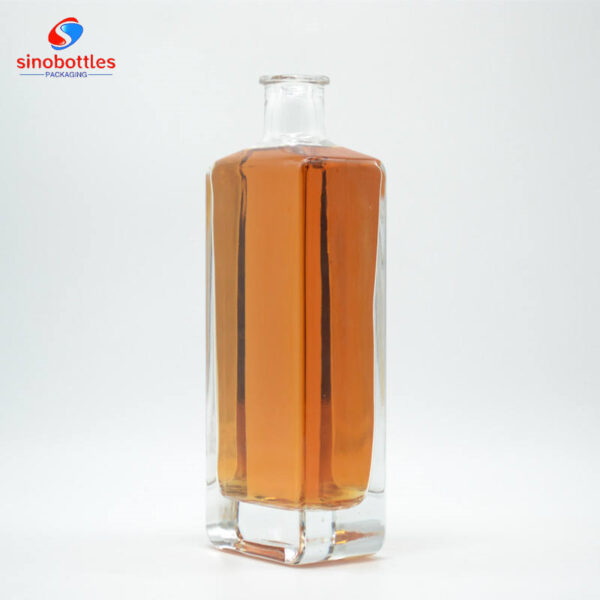 700ml Square wide lip vodka glass bottle bar top