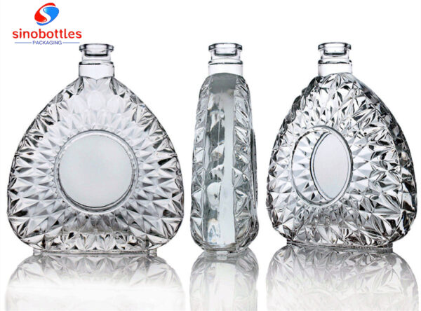 700ml bar top premium brandy whiskey glass bottle diamond cuts