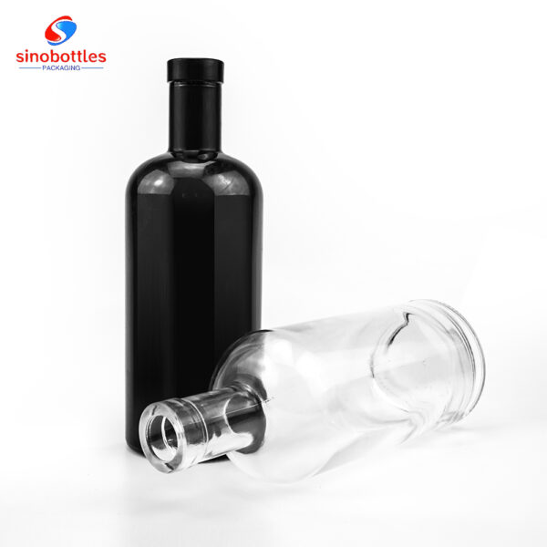 750ml typical round spirits glass bottle