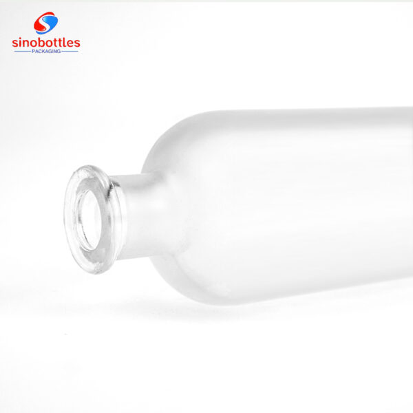 750ml Tall round frosted spirits glass bottle