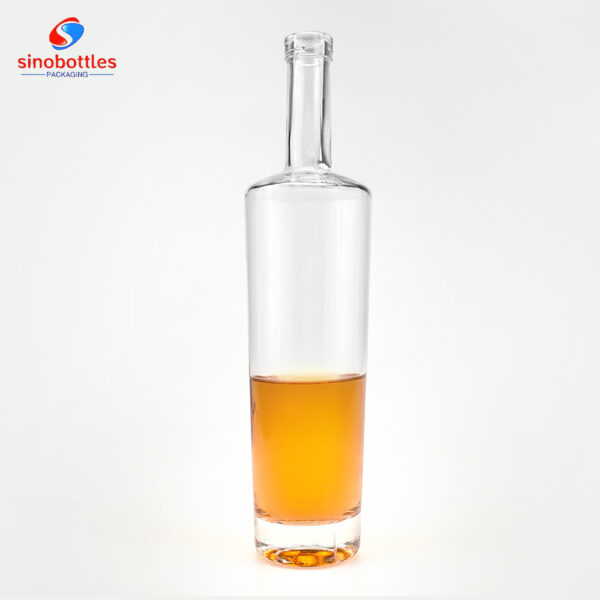 750ml Flat Shoulder Tall Round Bottle