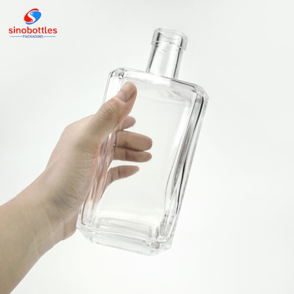 750ml Square Bottle round edges glass bottle