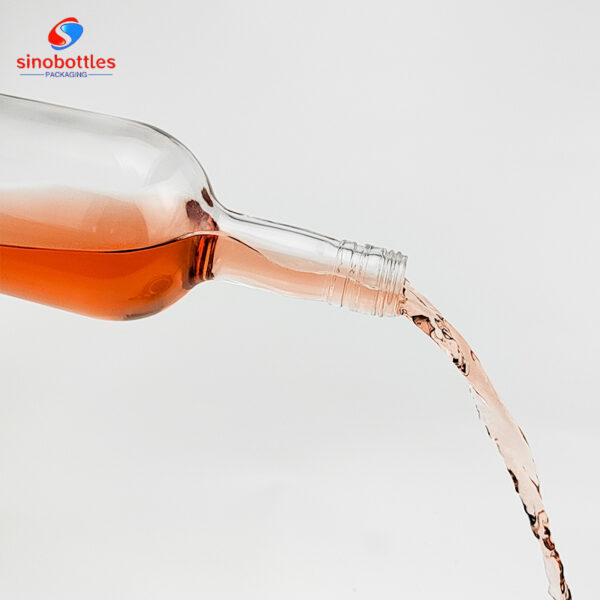 1000ml empty round vodka glass bottle with screw top