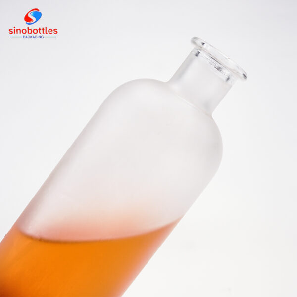 750ml Tall round frosted spirits glass bottle