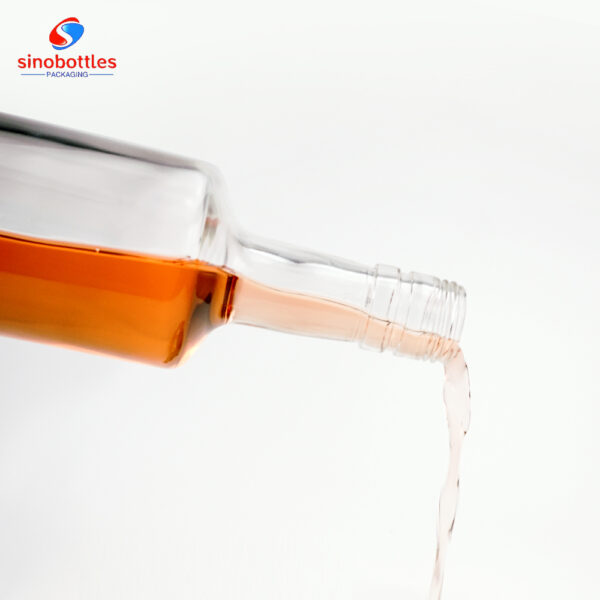 700ml bar top flat shoulder round bottle for vodka