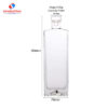 500ml /750ml square shape mountain frame base glass bottle