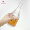 750ml Round glass bottle engraved stripes
