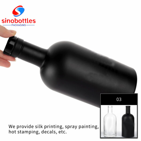 Black coating Boston round bottle