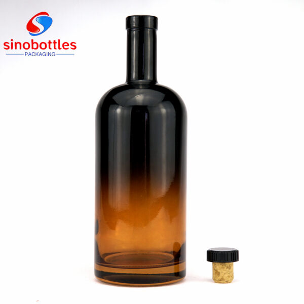 gradient color coating Boston round bottle