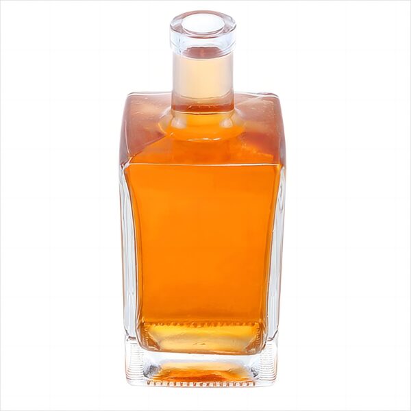 700ml square empty vodka glass bottle design