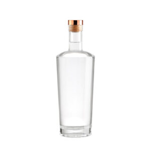 750 ML 620g Customized Round Shape Super Flint Glass Bottle for Vodka