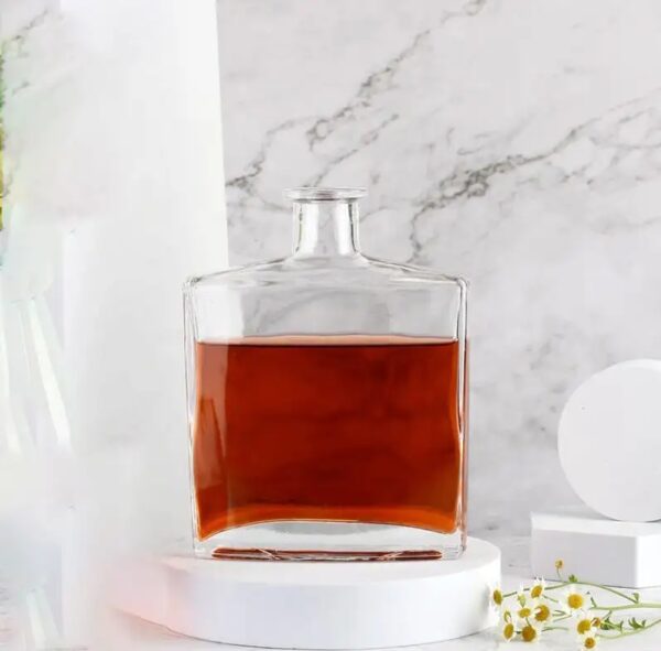 750ml 1100g flat square Tequila Bottle supplier