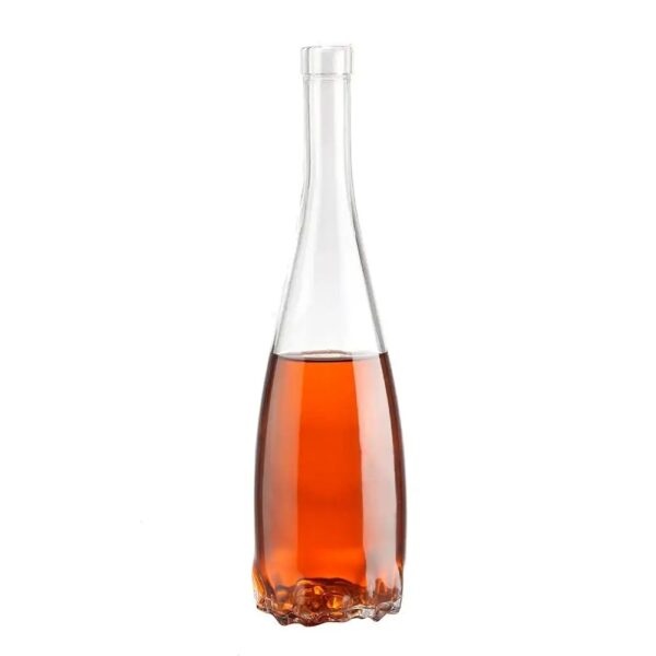 750ml 580g quality water glass bottle with engraved patterns at bottom