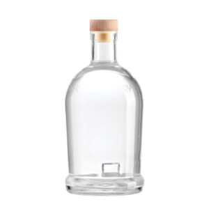 750ml 650g distillery brand custom logo embossing glass bottle