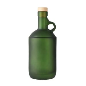 750ml moonshine frosted dark green color super flint glass rum bottle