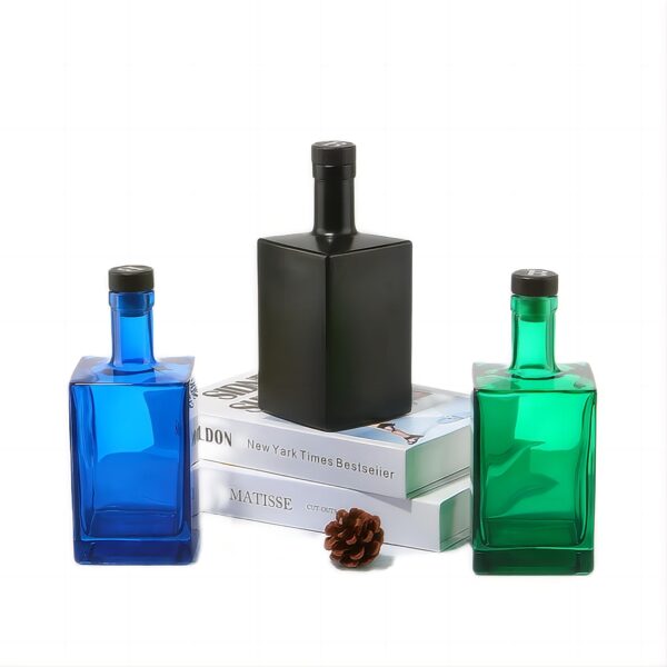 Transparent color painting Square bottle supplier