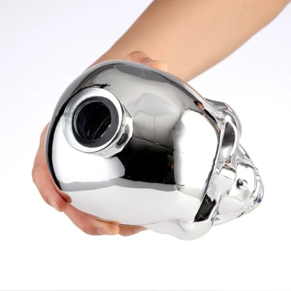 Factory Skull Head Vodka Bottle Electroplated Chrome bottle