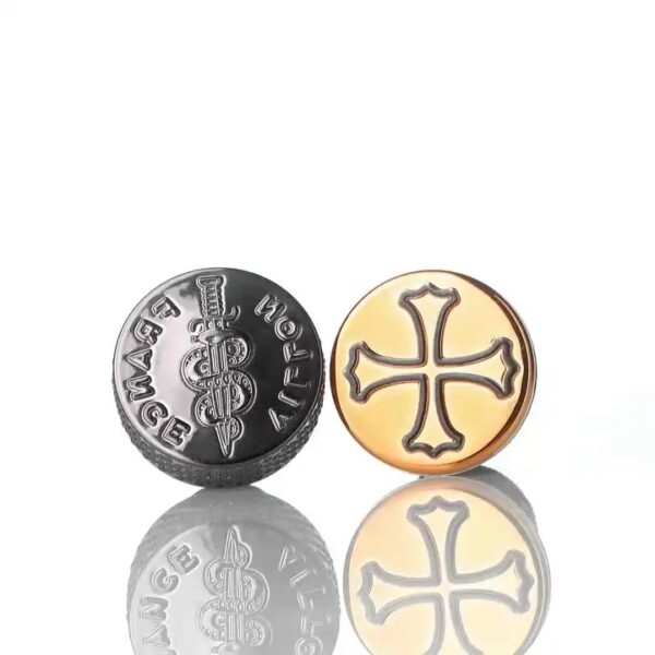 Zinc Alloy badge label with bar Top synthetic stopper