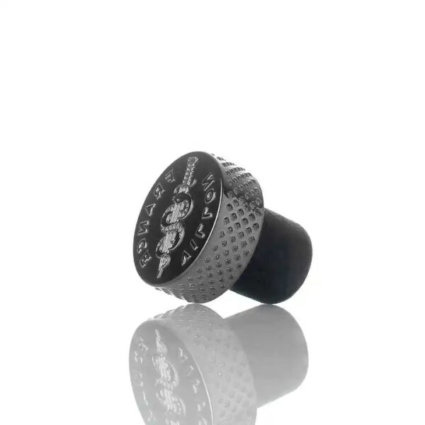 Zinc Alloy badge label with bar Top synthetic stopper