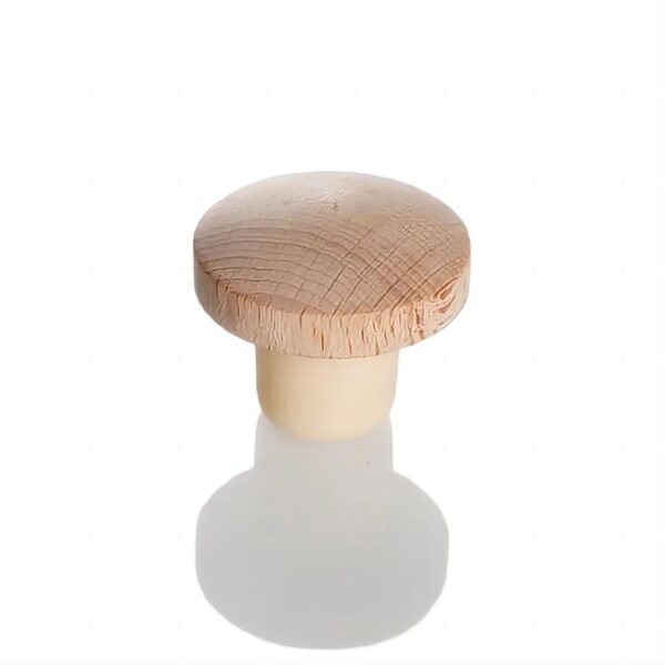 Custom Round wooden top 18.5mm T bar stoppers for Whiskey bottles