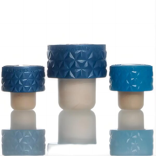 engraved T bar wooden top synthetic stoppers