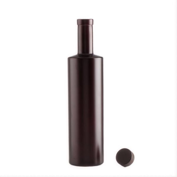 500ml 700ml 750ml dark color coating flat shoulder tall glass bottle