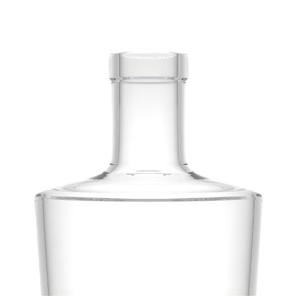 700ml 800g thickness bottom flat shoulder glass liquor bottle with cork stopper