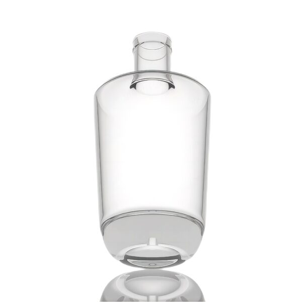 700ml 800g thickness bottom flat shoulder glass liquor bottle with cork stopper