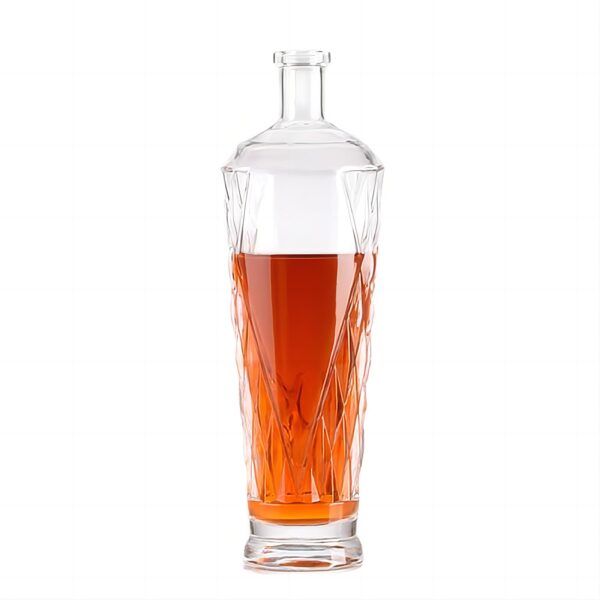 700ml premium engraved diamond cut crystal glass bottle