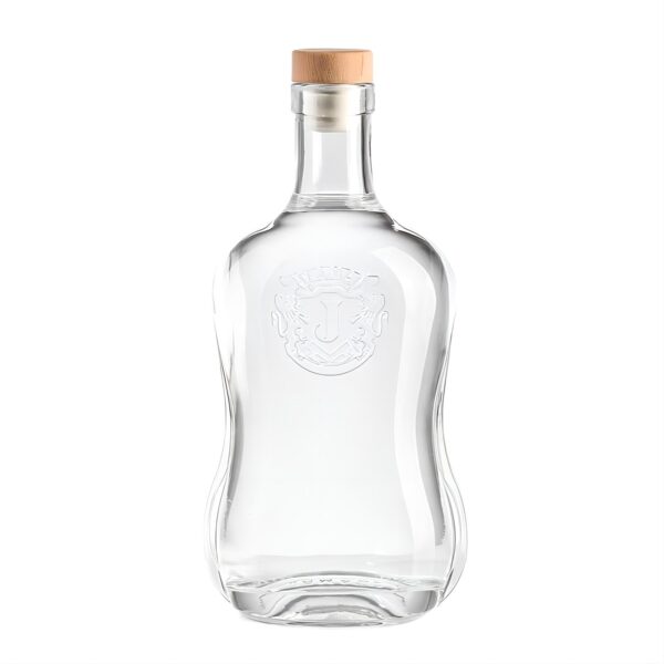 700ml private logo embossing rum bottle super flint glass