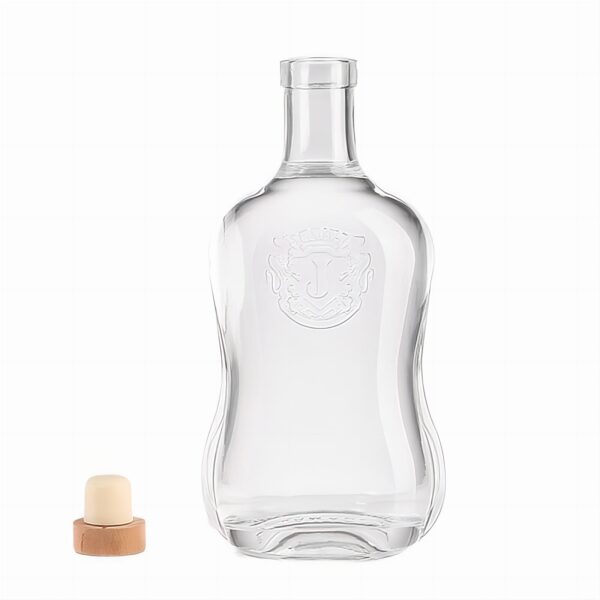 700ml private logo embossing rum bottle super flint glass