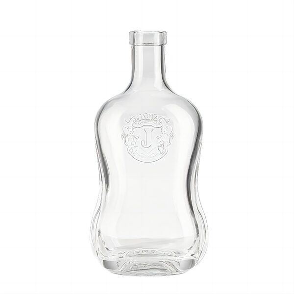 700ml private logo embossing rum bottle super flint glass