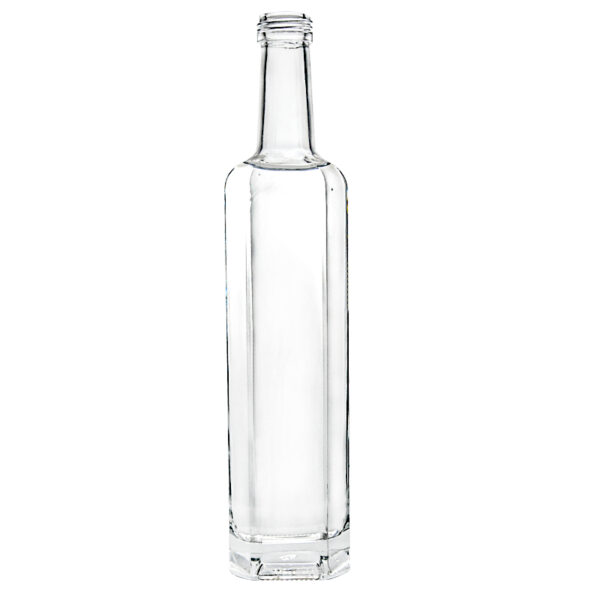 750ml 750g screw top  polygonal base flint glass alcoholic bottle manufacturer