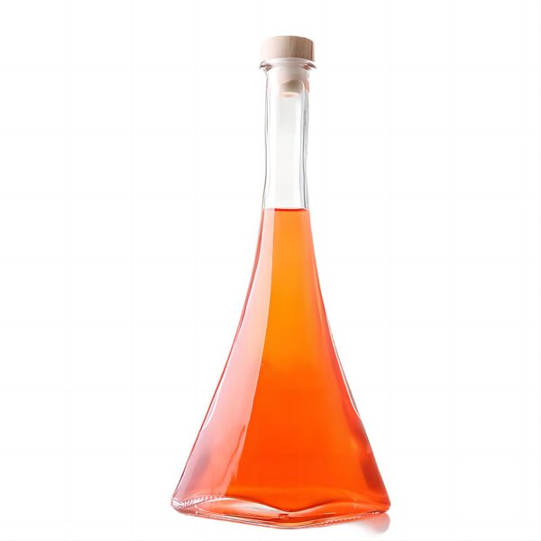 500ml Scalloped juice glass bottle unique design screen print