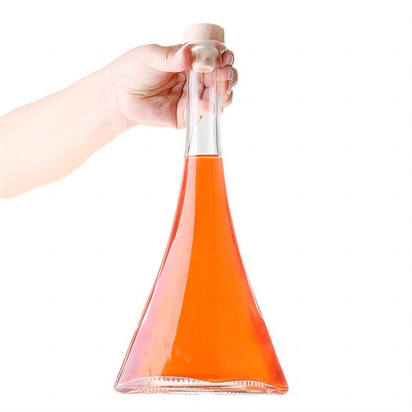 500ml Scalloped juice glass bottle unique design screen print