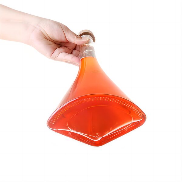 500ml Scalloped juice glass bottle unique design screen print