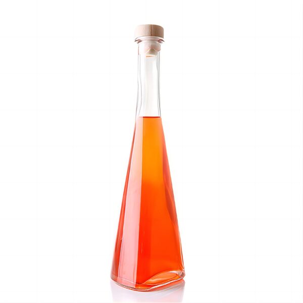 500ml Scalloped juice glass bottle unique design screen print