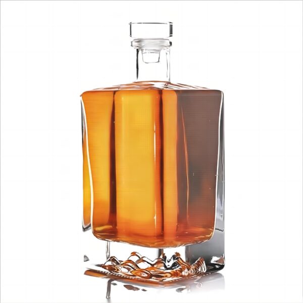 500ml embossed bottom design square vodka bottle free samples available