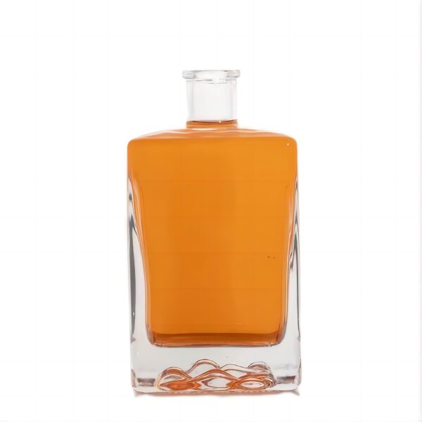 500ml embossed bottom design square vodka bottle free samples available