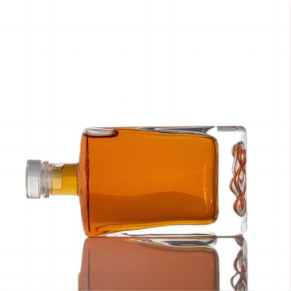 500ml embossed bottom design square vodka bottle free samples available