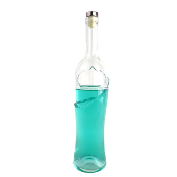 750ml private brand custom rum bottle super flint glass with caps