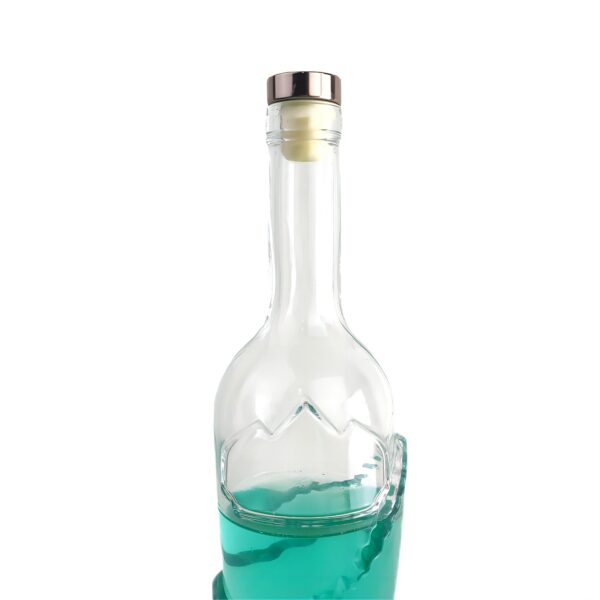 750ml private brand custom rum bottle super flint glass with caps