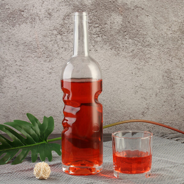 750ml super flint glass god hand design vodka bottle
