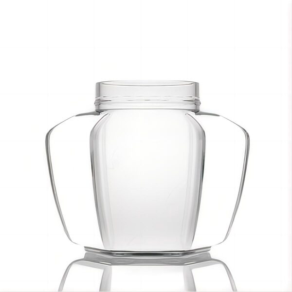 865ml 520g Hexagonal glass jar with pot belly